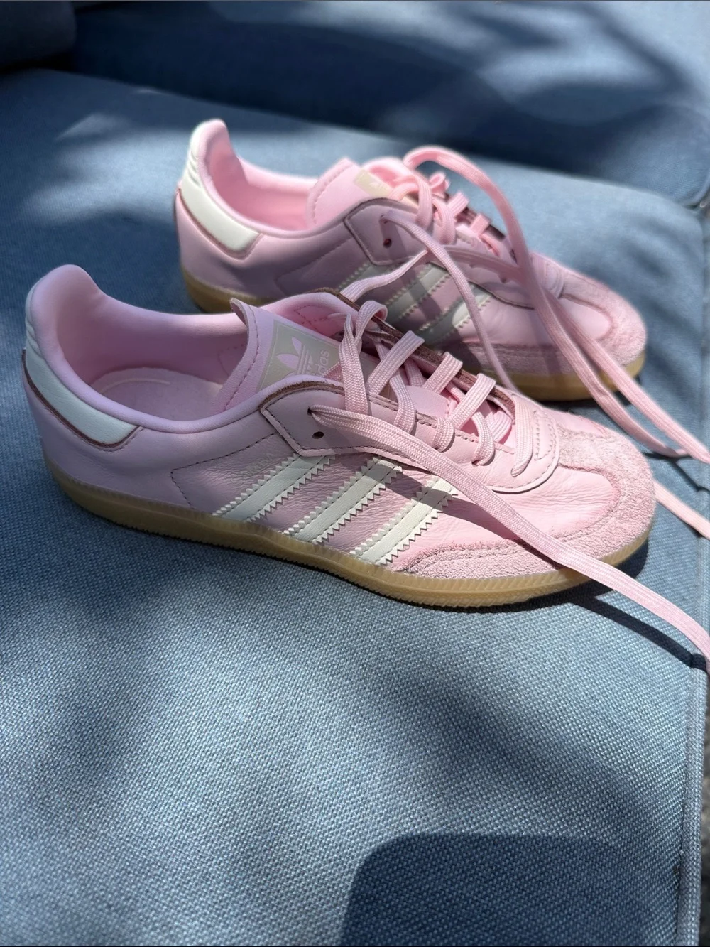 adidas big kids Samba Pink and White Low-Profile Sneakers